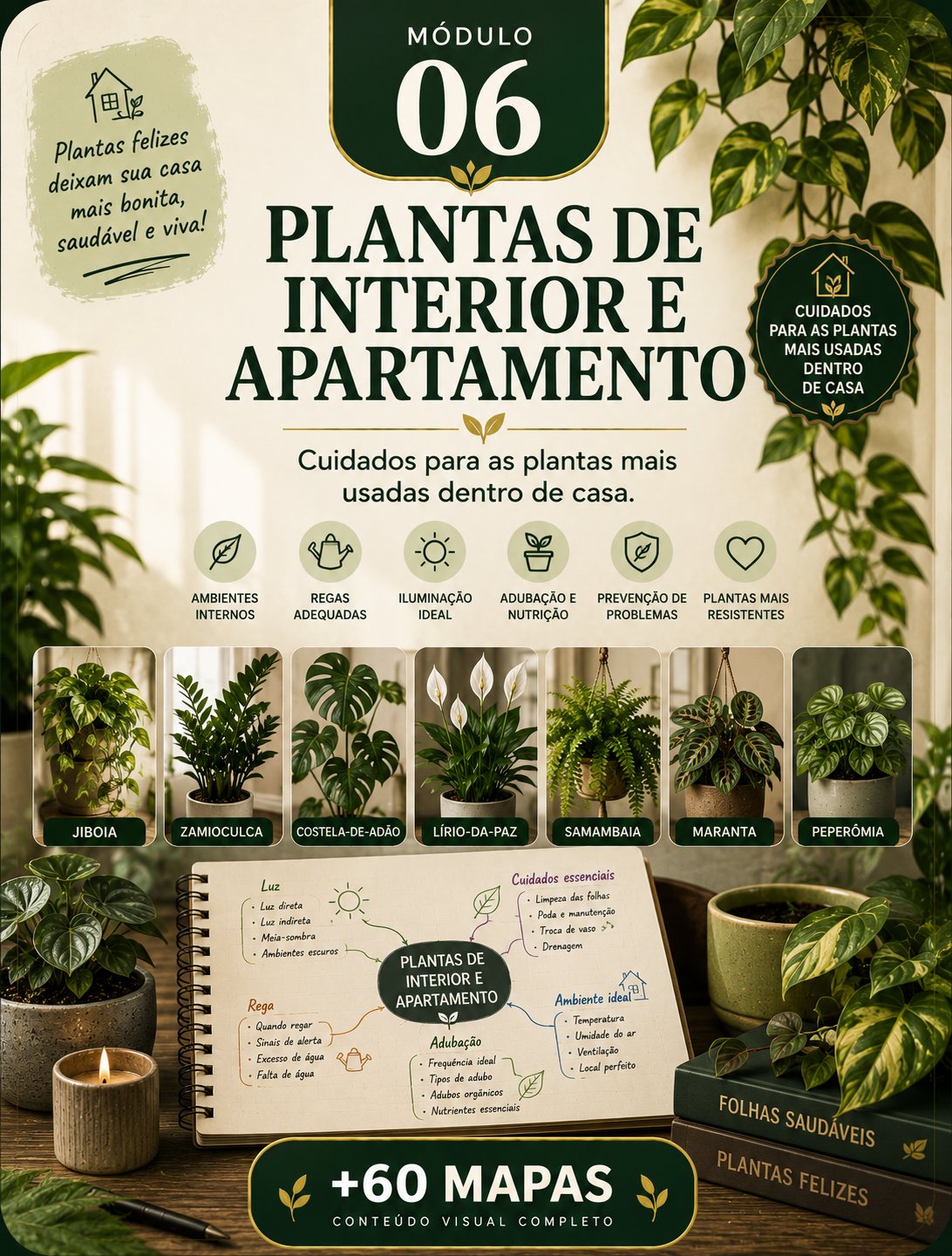 Capa do módulo 6 — Plantas de interior e apartamento