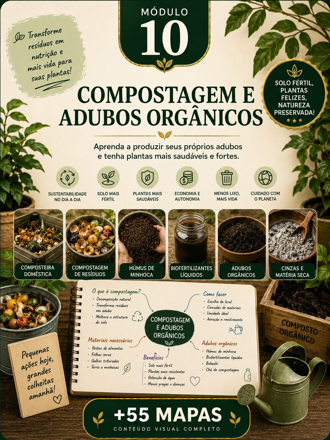 Capa do módulo 10 — Compostagem e adubos orgânicos